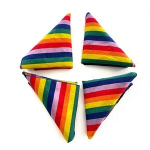 Hav-A-Hank Rainbow Pride Bandanas Set of 4 Vintage Cotton Made in USA